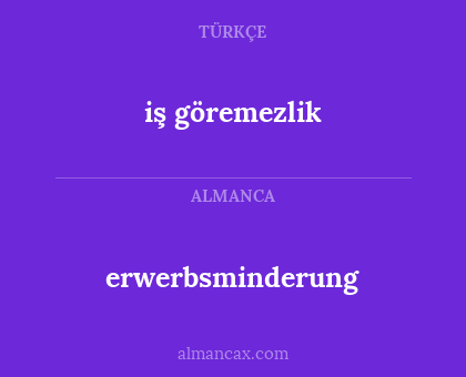erwerbsminderung - iş göremezlik