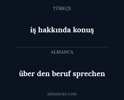 über den beruf sprechen - iş hakkında konuş