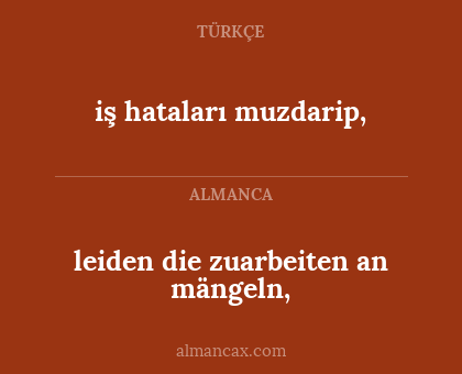 leiden die zuarbeiten an mängeln, - iş hataları muzdarip,