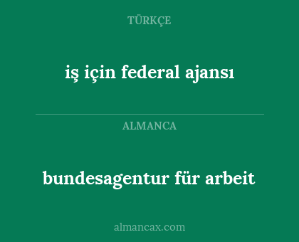 bundesagentur für arbeit - iş için federal ajansı