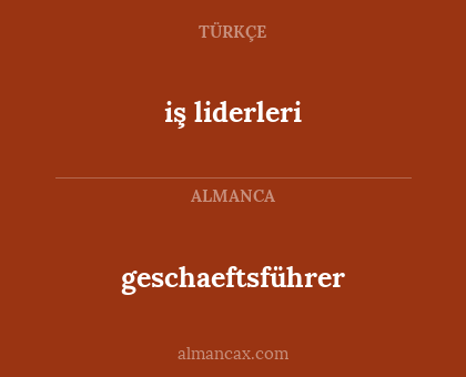 iş liderleri - geschaeftsführer