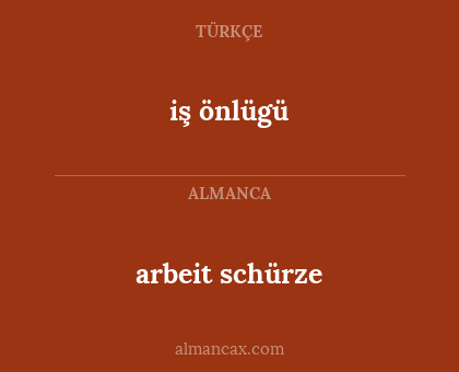 arbeit schürze - iş önlügü