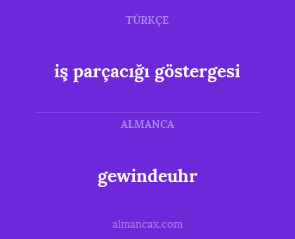 gewindeuhr - iş parçacığı göstergesi