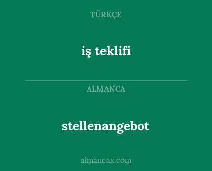 iş teklifi - stellenangebot