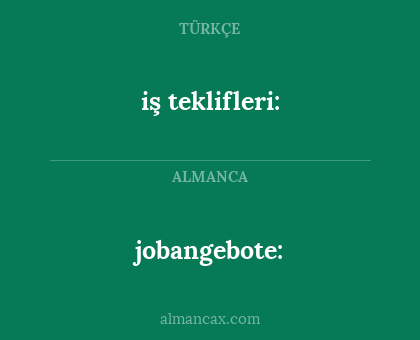 jobangebote: - iş teklifleri: