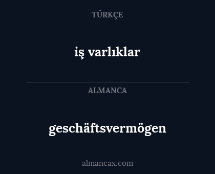 geschäftsvermögen - iş varlıklar