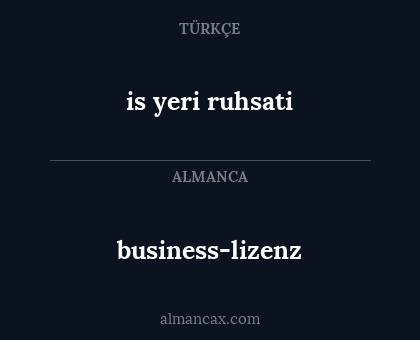 business-lizenz - is yeri ruhsati