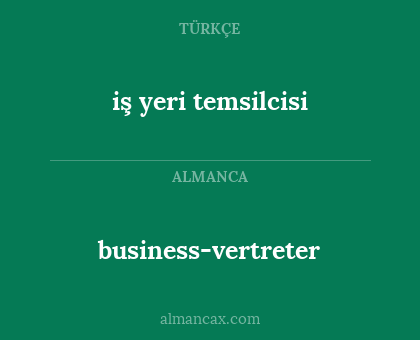 business-vertreter - iş yeri temsilcisi