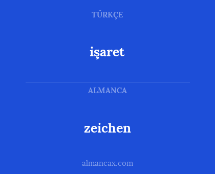 işaret - zeichen