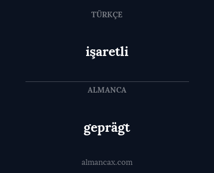 geprägt - işaretli