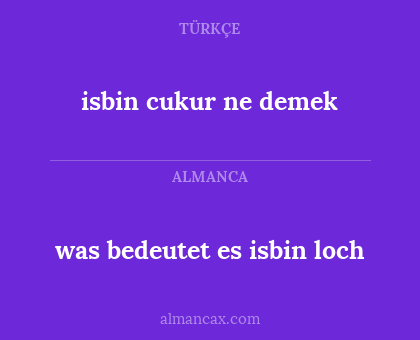 isbin cukur ne demek - was bedeutet es isbin loch