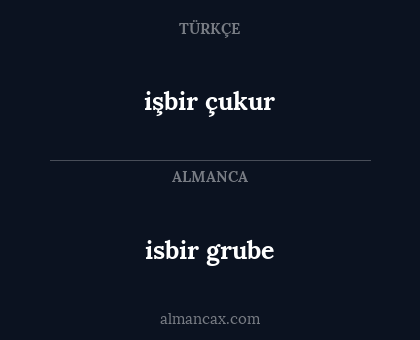 isbir grube - işbir çukur