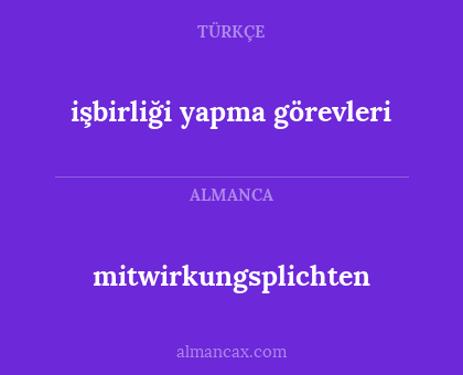 mitwirkungsplichten - işbirliği yapma görevleri