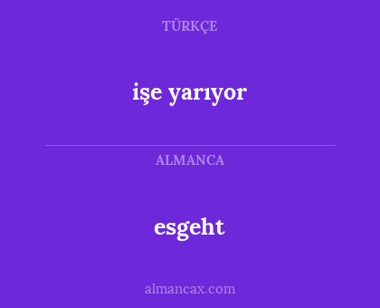 esgeht - işe yarıyor