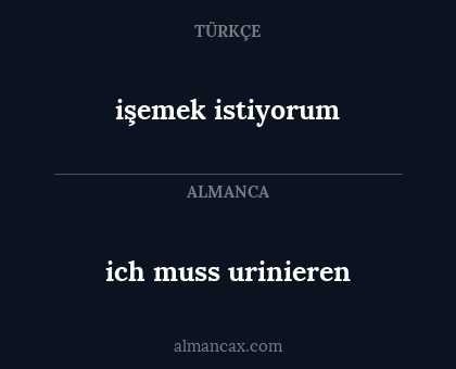 işemek istiyorum - ich muss urinieren