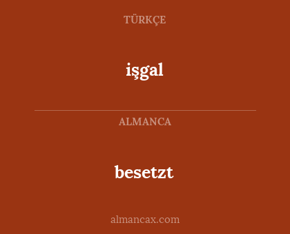 besetzt - işgal