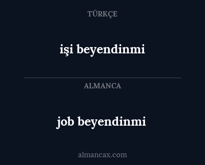 işi beyendinmi - job beyendinmi