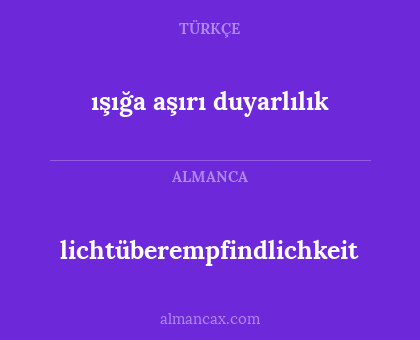 lichtüberempfindlichkeit - ışığa aşırı duyarlılık