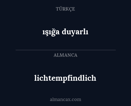 ışığa duyarlı - lichtempfindlich