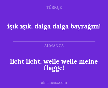 licht licht, welle welle meine flagge! - işık ışık, dalga dalga bayrağım!
