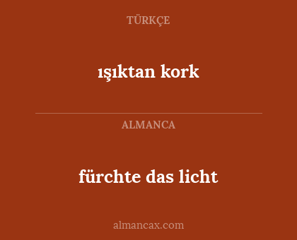 ışıktan kork - fürchte das licht