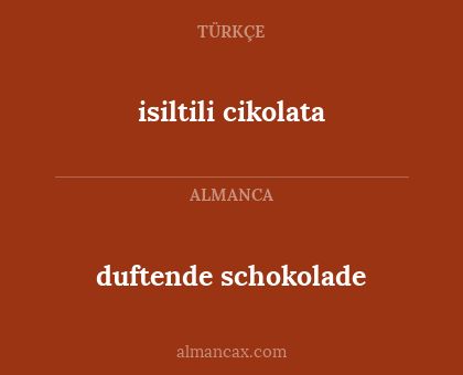 duftende schokolade - isiltili cikolata