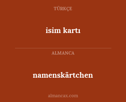 namenskärtchen - isim kartı