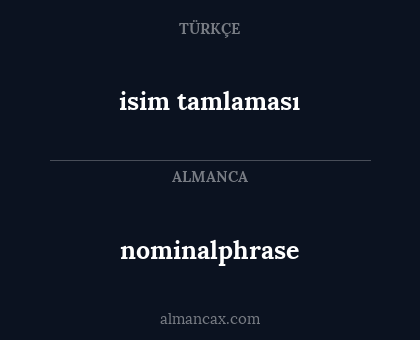 isim tamlaması - nominalphrase