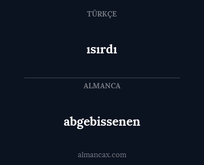ısırdı - abgebissenen
