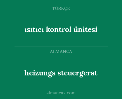 ısıtıcı kontrol ünitesi - heizungs steuergerat