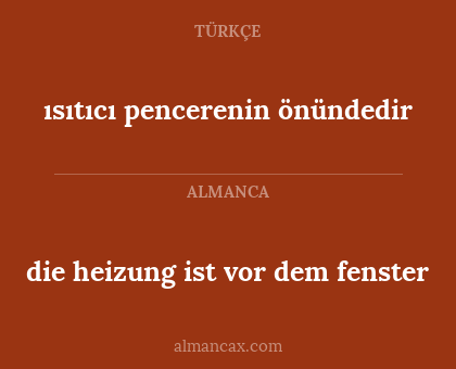 die heizung ist vor dem fenster - ısıtıcı pencerenin önündedir