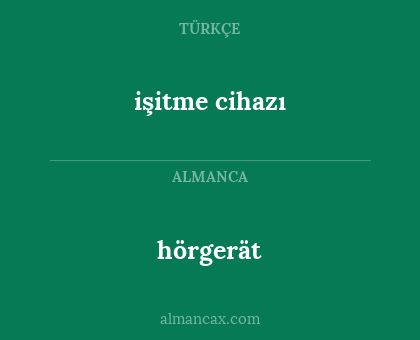 işitme cihazı - hörgerät