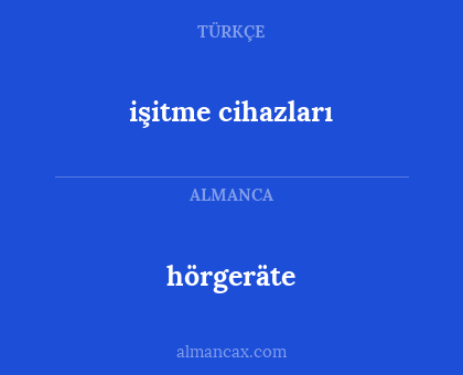 işitme cihazları - hörgeräte