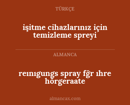 işitme cihazlarınız için temizleme spreyi - reınıgungs spray fğr ıhre hörgeraate