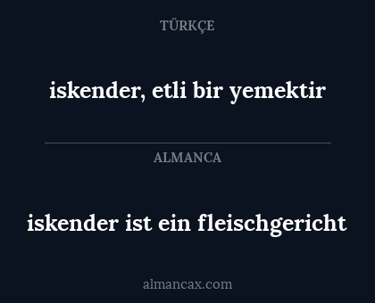iskender, etli bir yemektir - iskender ist ein fleischgericht