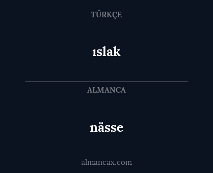 ıslak - nässe