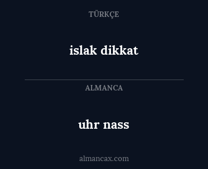 islak dikkat - uhr nass