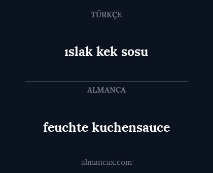 feuchte kuchensauce - ıslak kek sosu