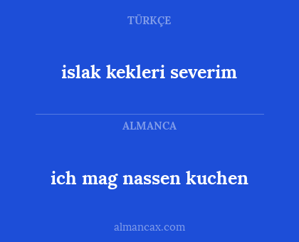 islak kekleri severim - ich mag nassen kuchen