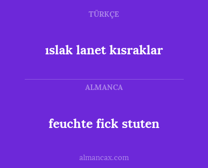 ıslak lanet kısraklar - feuchte fick stuten