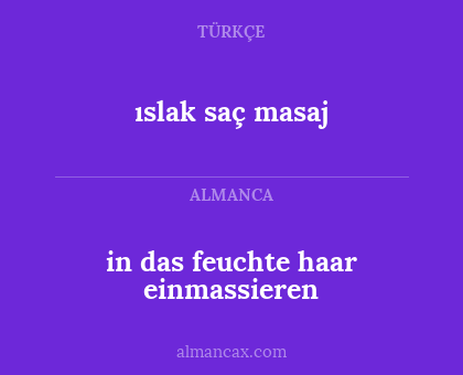 ıslak saç masaj - in das feuchte haar einmassieren