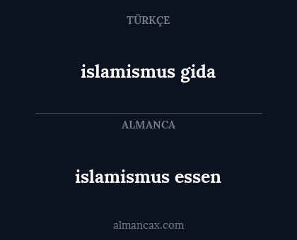 islamismus essen - islamismus gida