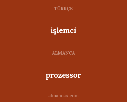 işlemci - prozessor