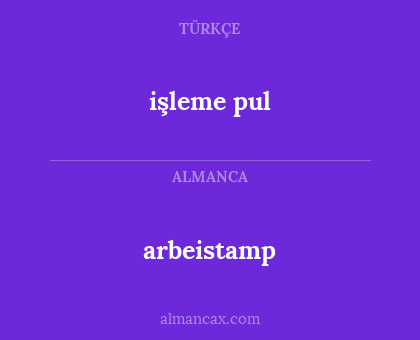 arbeistamp - işleme pul