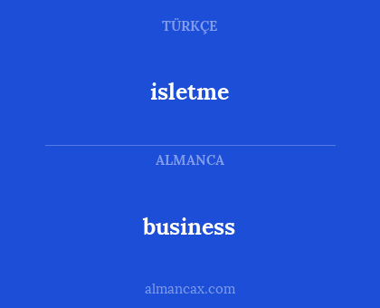 isletme - business