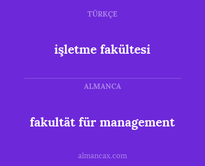fakultät für management - işletme fakültesi