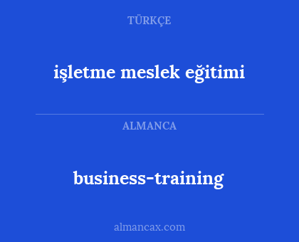 business-training - işletme meslek eğitimi