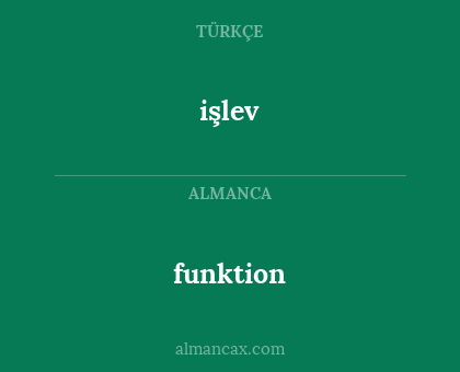funktion - işlev