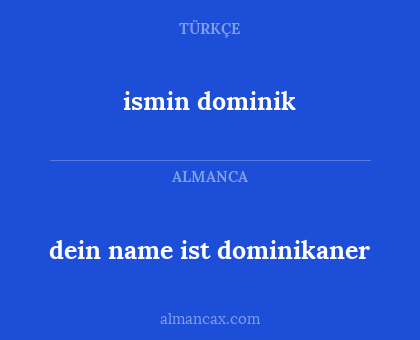ismin dominik - dein name ist dominikaner