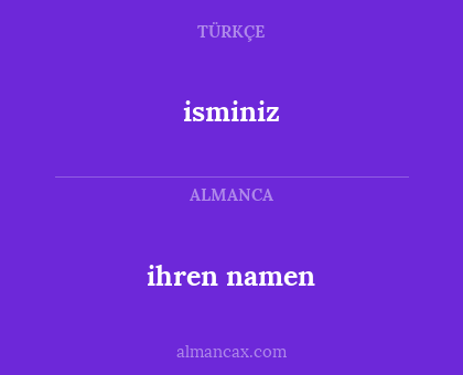 isminiz - ihren namen